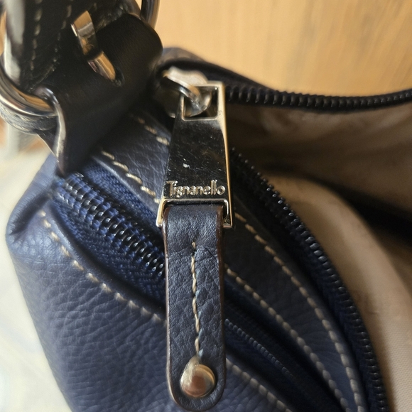 Tignanello Blue Silver Crossbody Bag with Structured Finish - Picture 5 of 8